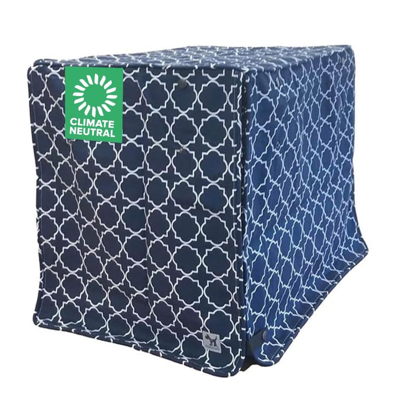 Molly Mutt Romeo & Juliet Dog Crate Cover, 100% Cotton Canvas Cover with 2 Roll-Up Panels, Ideal for Dog or Cat Crate, Durable, Washable, and Free of Harmful Chemicals, 36" x 24" x 27" - Image 1